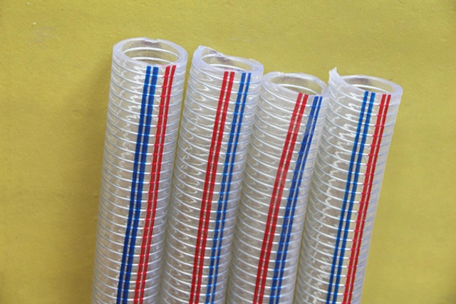 Manguera reforzada en espiral de alambre de acero resistente a altas temperaturas de PVC